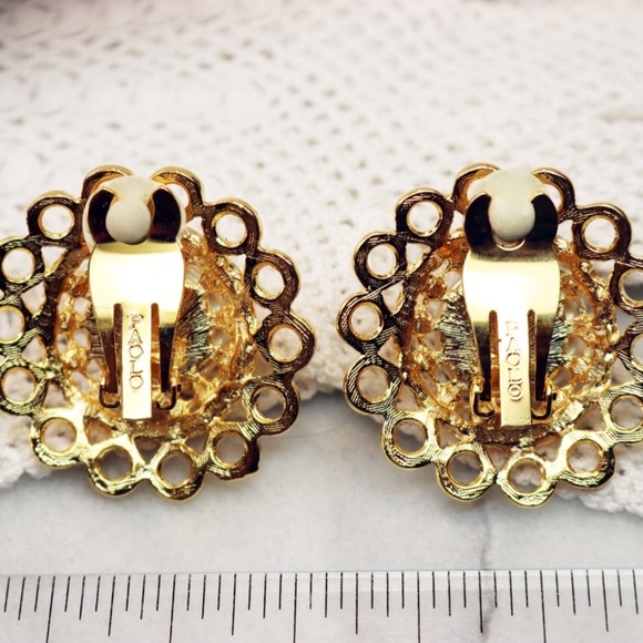 ⚜️ Vintage PAOLO GUCCI Pearl & Gold Earrings - Picture 6 of 16